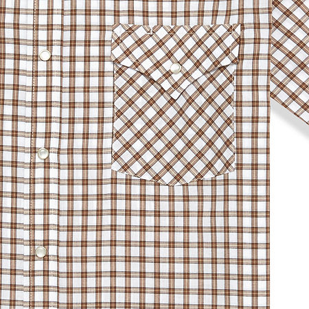 Ely Cattleman Classic Check Mens Short Sleeve Western Shirt, Xx-large, Brown