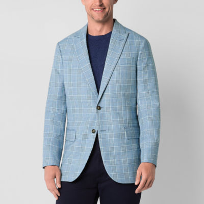 Stafford Mens Plaid Classic Fit Sport Coat