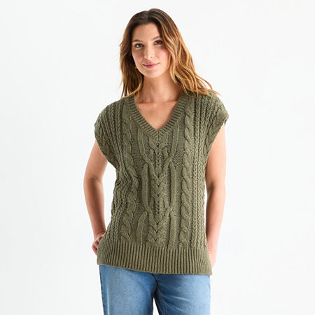 Frye and Co. Womens Sweater Vest, Large, Green