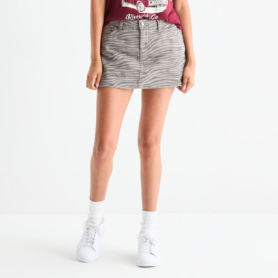 Arizona Cheetah Womens Juniors Denim Skirt