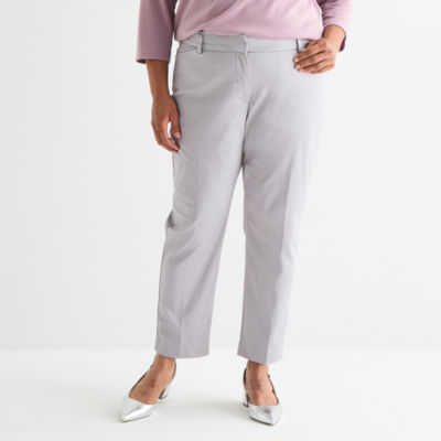 Liz Claiborne Emma Womens Plus Ankle Mid Rise Ankle Pant