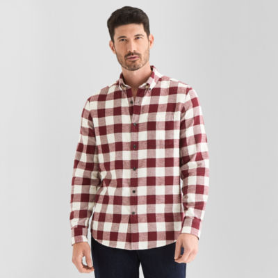 St. John's Bay Mens Long Sleeve Classic Fit Flannel Shirt