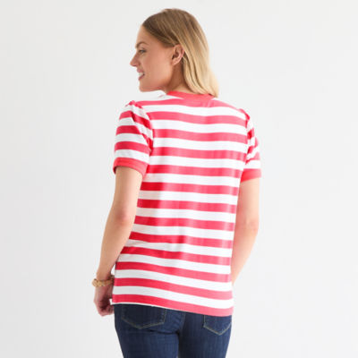 St. John's Bay Womens Short Sleeve Sweatshirt