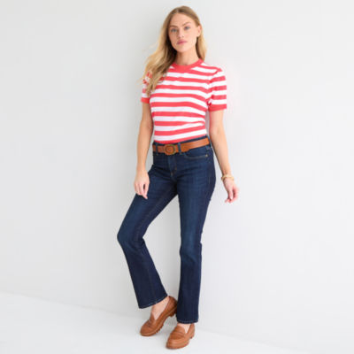 St. John's Bay Womens Short Sleeve Sweatshirt