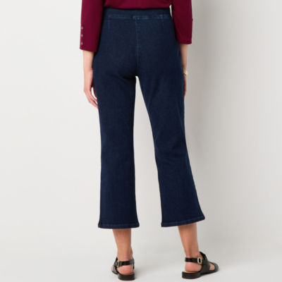 Liz Claiborne Womens Plus Bootcut Mid Rise Cropped Pant