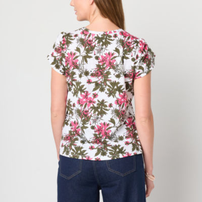 Liz Claiborne Womens Short Sleeve Plus Blouse
