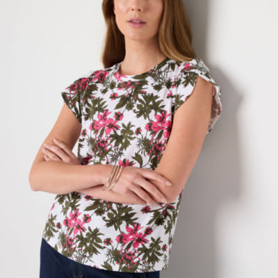 Liz Claiborne Womens Short Sleeve Plus Blouse