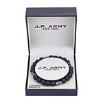 J.P. Army Men's Jewelry Stainless Steel 8 1/2 Inch Beaded Bracelet