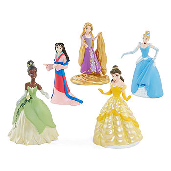 Disney Collection 5-Pc. Princess Figurine Playset Beauty and the Beast  Mulan Rapunzel Toy Playset