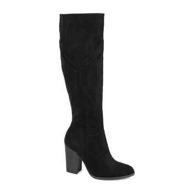 Journee Collection Womens Kyllie Wide Calf Stacked Heel Dress Boots