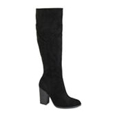 Journee Collection Womens Carly Extra Wide Calf Stacked Heel