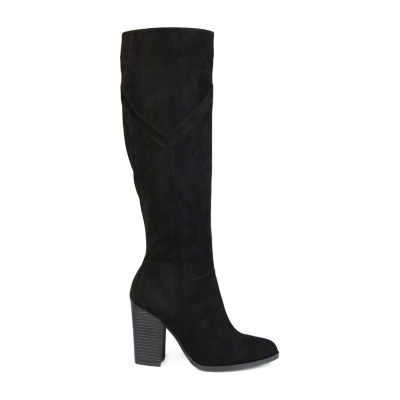 Journee Collection Womens Kyllie Wide Calf Stacked Heel Dress Boots