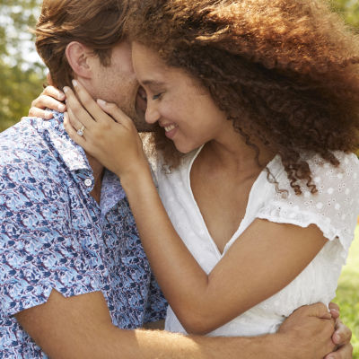 Surrounded by Love Womens 1/5 CT.T.W. Natural Diamond Sterling Silver or 14K Gold Over Silver Cushion Side Stone Halo Bridal Set