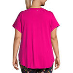 Xersion Plus Womens Round Neck Short Sleeve Graphic T-Shirt