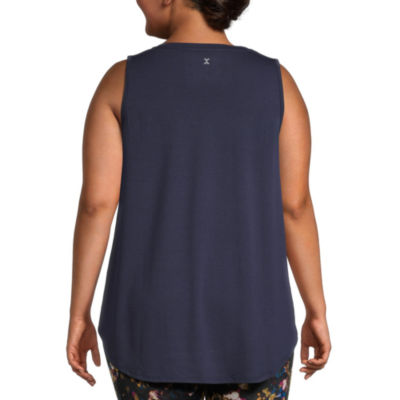 Xersion Womens Round Neck Sleeveless Tank Top Plus