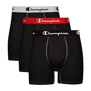Champion Cotton Stretch Total Support Pouch Mens 3 Pack Boxer Briefs