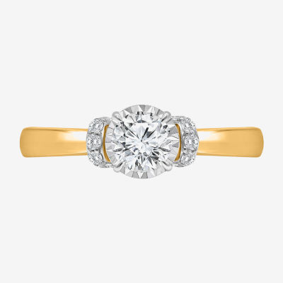 (I / I1) Womens 1 CT. T.W. Lab Grown White Diamond 10K or 14K Gold Round Solitaire Engagement Ring