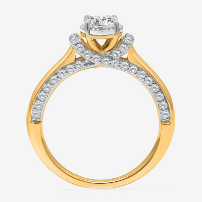 (I / I1) Womens 1 CT. T.W. Lab Grown White Diamond 10K or 14K Gold Round Solitaire Engagement Ring