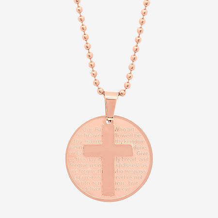 Steeltime Mens 18K Gold Over Stainless Steel Hypoallergenic 24 Inch Pendant Necklace, One Size