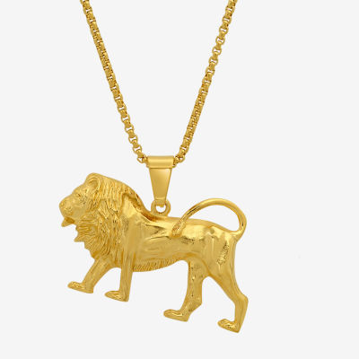 Steeltime Mens 18K Gold Over Stainless Steel Pendant Necklace JCPenney