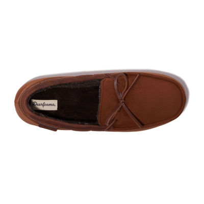 Dearfoams Mens Moccasin Slippers