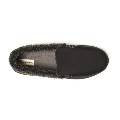 Dearfoams Mens Alexander Microsuede Moccasin Slippers