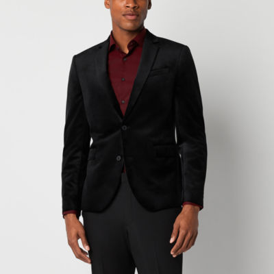 J. Ferrar Velvet Mens Stretch Fabric Super Slim Fit Sport Coat