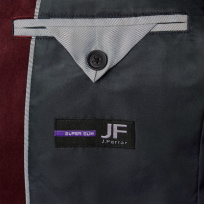 J. Ferrar Velvet Mens Stretch Fabric Super Slim Fit Sport Coat