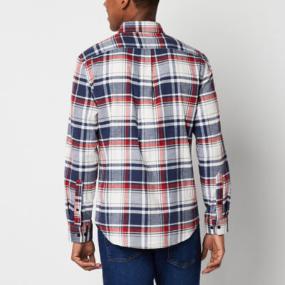 U.S. Polo Assn. Stretch Mens Classic Fit Long Sleeve Plaid Button-Down Shirt