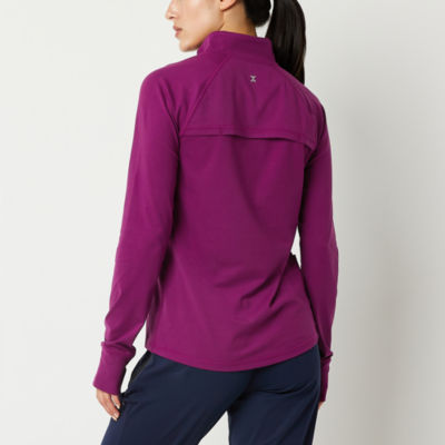 Xersion EverUltra Womens Mock Neck Long Sleeve Quarter-Zip Pullover