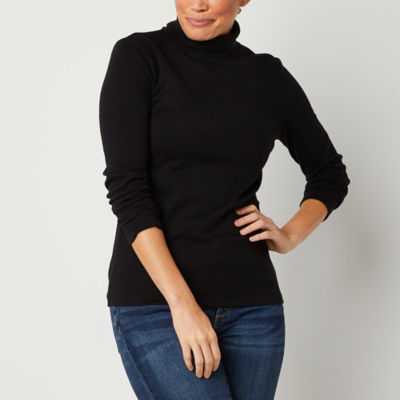 St. John's Bay Womens Turtleneck Long Sleeve T-Shirt