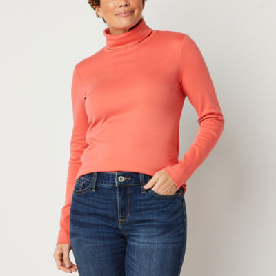 St. John's Bay Womens Turtleneck Long Sleeve T-Shirt