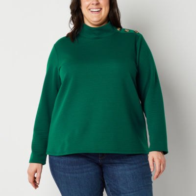 St. John's Bay Womens Turtleneck Long Sleeve T-Shirt - JCPenney