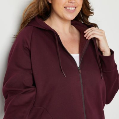 Xersion Womens Oversized Fleece Long Sleeve Hoodie Plus - JCPenney