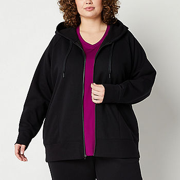 Xersion Womens Oversized Fleece Long Sleeve Hoodie Plus - JCPenney