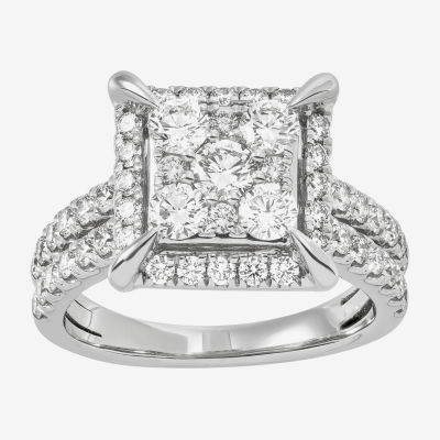 (H-I / Si1) 2 CT. T.W. Lab Grown White Diamond 10K Gold Cushion Band