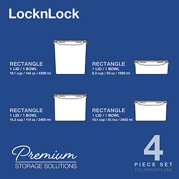 LocknLock Pantry Rectangular Food Storage Container, 16.5-Cup 