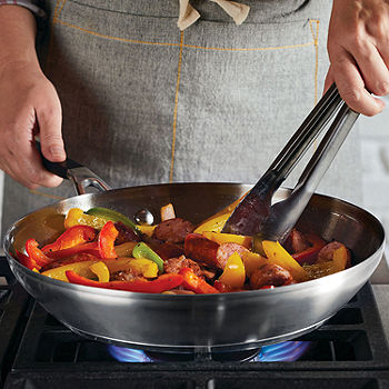 KitchenAid 10 Stainless Skillet Oven Safe Sauce Stir Fry Saute Chef Pan Lid