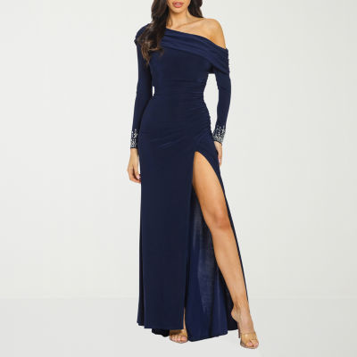 Premier Amour Womens Long Sleeve Embellished Evening Gown