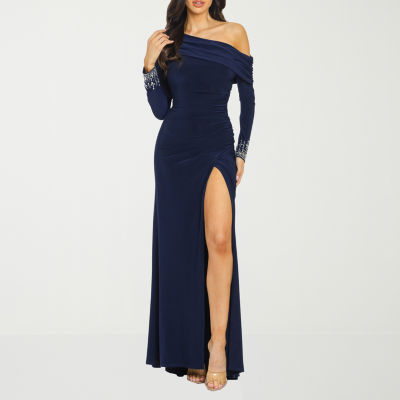 Premier Amour Womens Long Sleeve Embellished Evening Gown