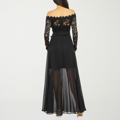 Premier Amour Long Sleeve Evening Gown