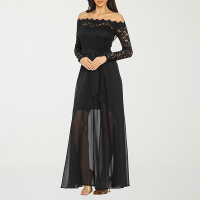 Premier Amour Long Sleeve Evening Gown