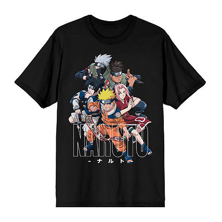 Mens Short Sleeve Naruto Graphic T-Shirt, Medium, Black