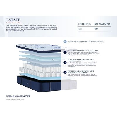 Stearns & Foster Estate Soft Euro Pillowtop - Mattress + Box Spring