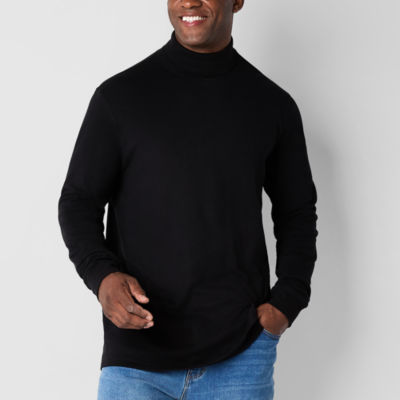 St. John's Bay Interlock Big and Tall Mens Long Sleeve Regular Fit Turtleneck