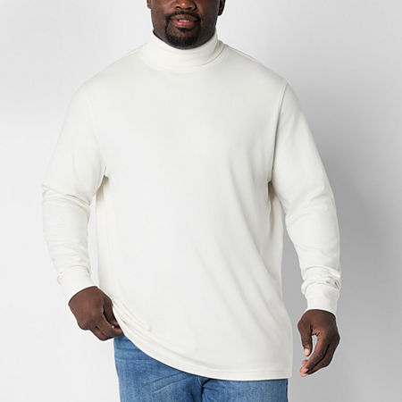 St. John's Bay Interlock Big and Tall Mens Long Sleeve Regular Fit Turtleneck, 4x-large Tall, White