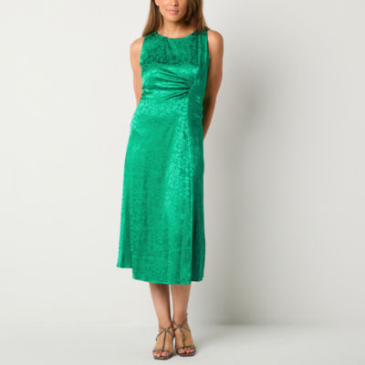 Connected Apparel Womens Sleeveless Midi Fit + Flare Dress