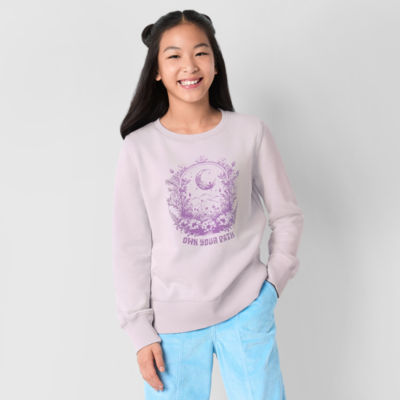 Thereabouts Little & Big Girls Round Neck Long Sleeve Fleece Sweatshirt