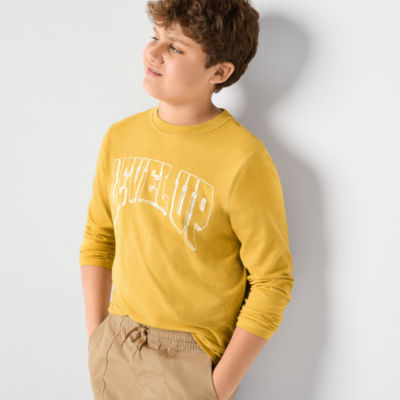 Thereabouts Little & Big Boys Crew Neck Long Sleeve Graphic T-Shirt