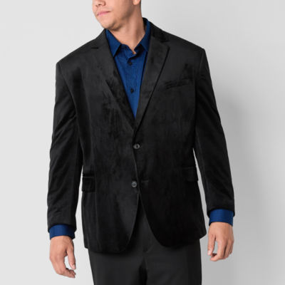 J. Ferrar Velvet Mens Big and Tall Stretch Fabric Classic Fit Velvet Sport Coat